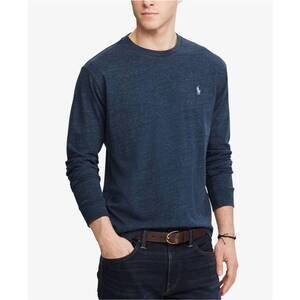 NEW RALPH LAUREN soft touch long sleeve classic fit tee in blue eclipse